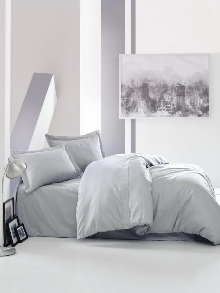 Elegant Saten Tek Kişilik Nevresim Takımı Gri