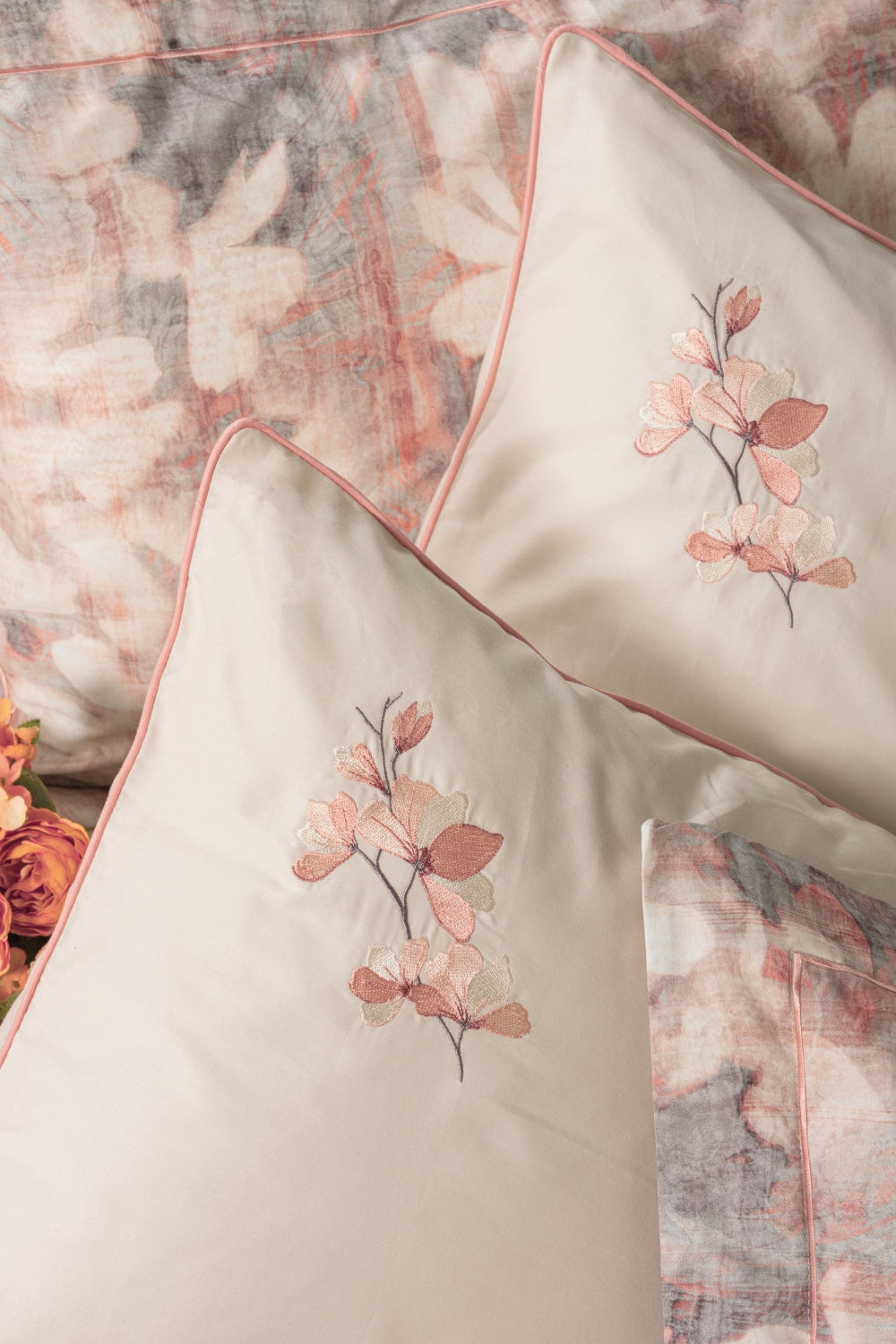 Cotton Box-Elite Saten Çift Kişilik Nevresim Takımı Layana Pembe-Nevresim Takımı-2-Milagron.com