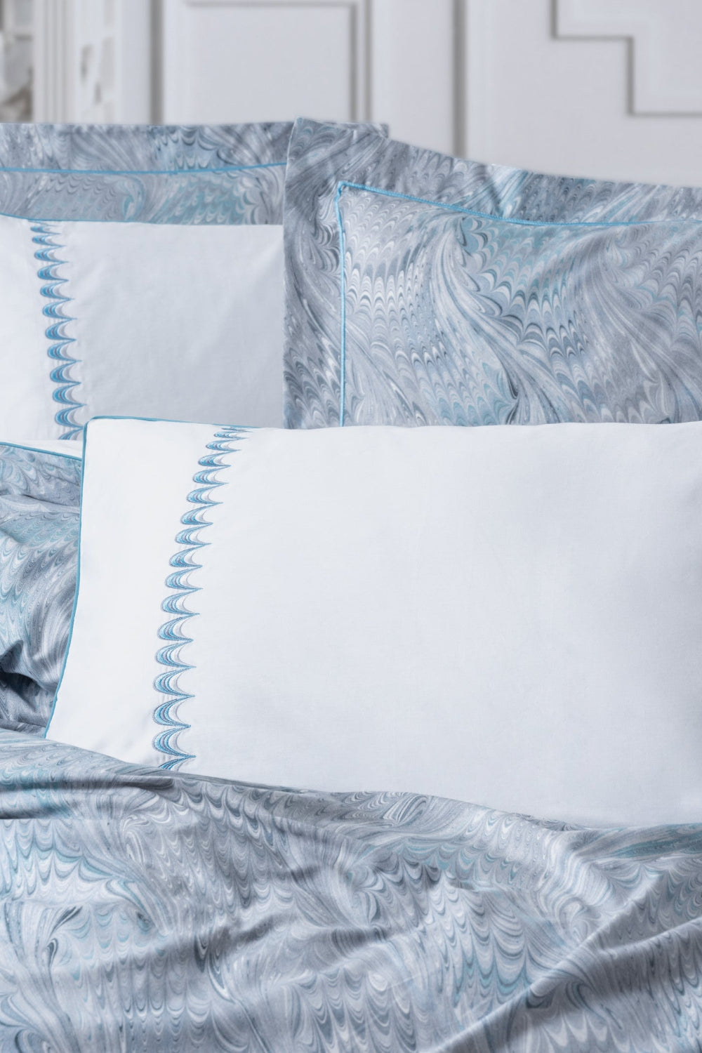 Cotton Box-Elite Saten Çift Kişilik Nevresim Takımı Stilla Mavi-Nevresim Takımı-2-Milagron.com