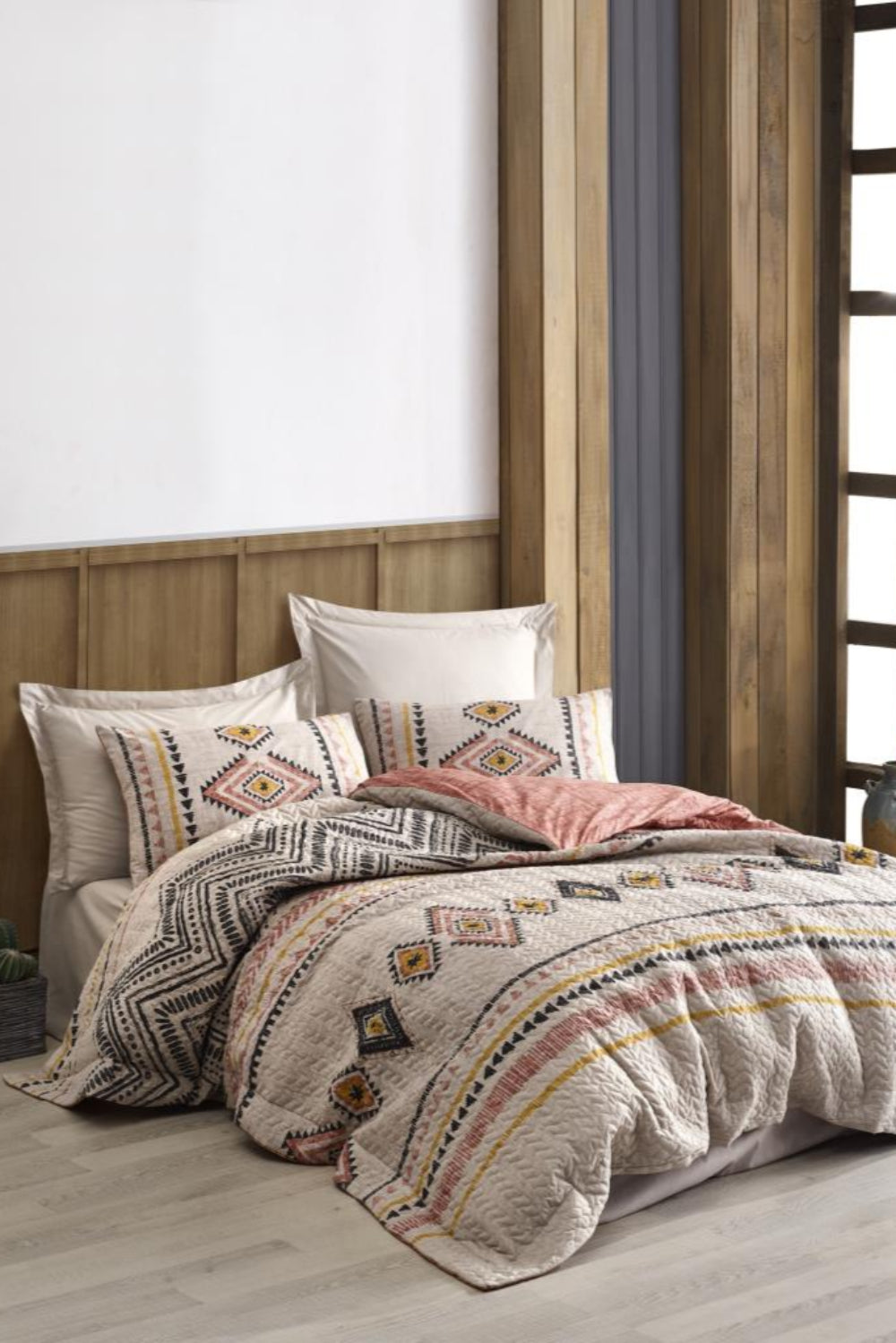 Cotton Box-Ethnic Çift Kişilik Complete Set Felix Kiremit-Nevresim Takımı-1-Milagron.com