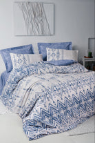 Cotton Box-Ethnic Çift Kişilik Nevresim Takımı Cleo Mavi-Nevresim Takımı-1-Milagron.com