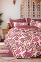 Cotton Box-Ethnic Çift Kişilik Nevresim Takımı Estilo Bordo-Nevresim Takımı-1-Milagron.com