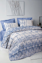 Cotton Box-Ethnic Tek Kişilik Complete Set Cleo Mavi-Nevresim Takımı-1-Milagron.com