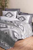 Cotton Box-Ethnic Tek Kişilik Complete Set Delos Antrasit-Nevresim Takımı-1-Milagron.com