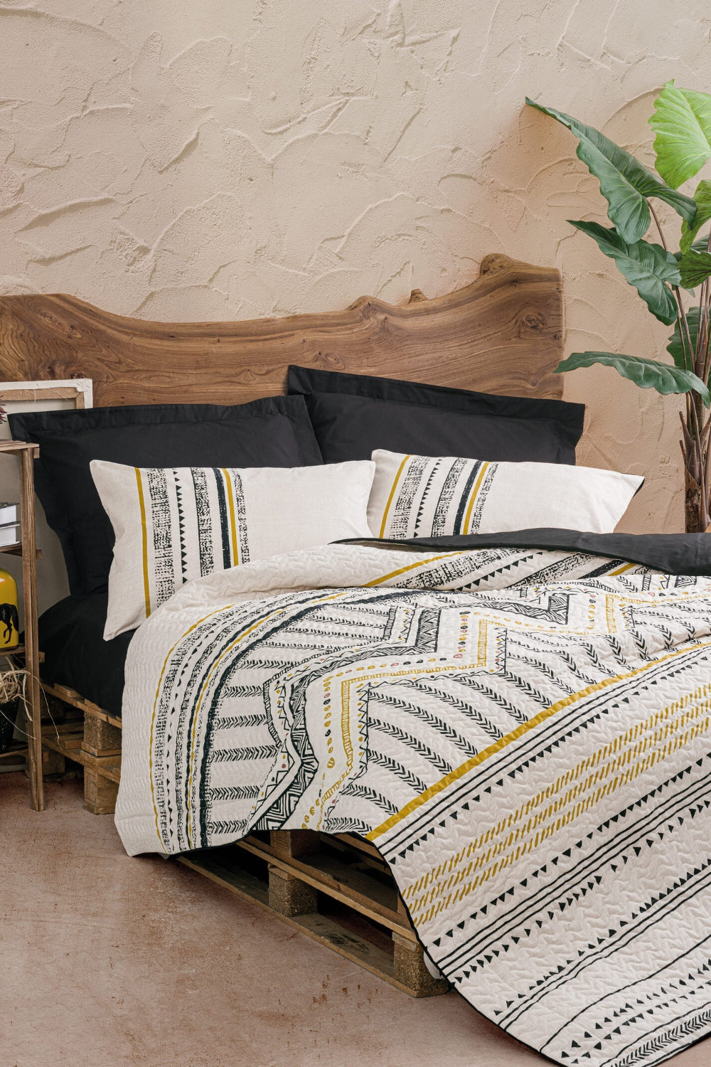 Cotton Box-Ethnic Tek Kişilik Complete Set Elvira Siyah-Nevresim Takımı-1-Milagron.com