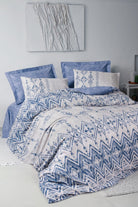 Cotton Box-Cotton Box Ethnic Tek Kişilik Nevresim Takımı Cleo Mavi-Tek Kişilik Nevresim Takımı-1-Milagron.com