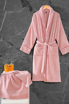 Cotton Box-Exclusive Single Bornoz Seti Pudra M/L-Bornoz Seti-1-Milagron.com