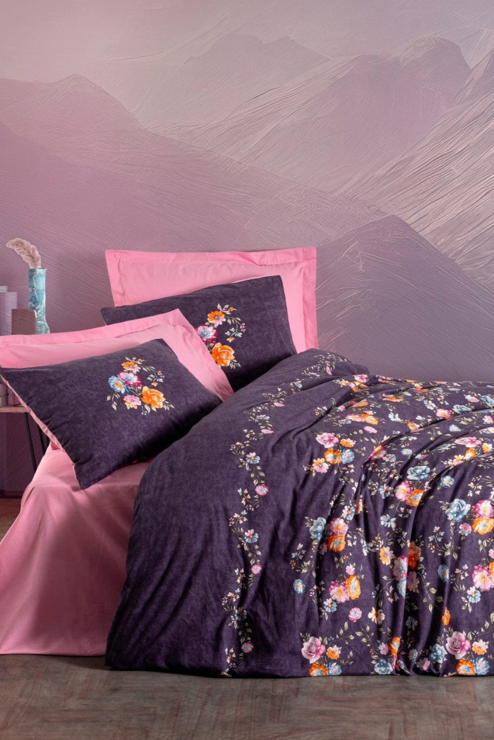 Cotton Box-Feminen Çift Kişilik Nevresim Takımı Alessa Pembe-Nevresim Takımı-1-Milagron.com