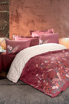 Cotton Box-Feminen Tek Kişilik Nevresim Takımı Vina Bordo-Nevresim Takımı-1-Milagron.com