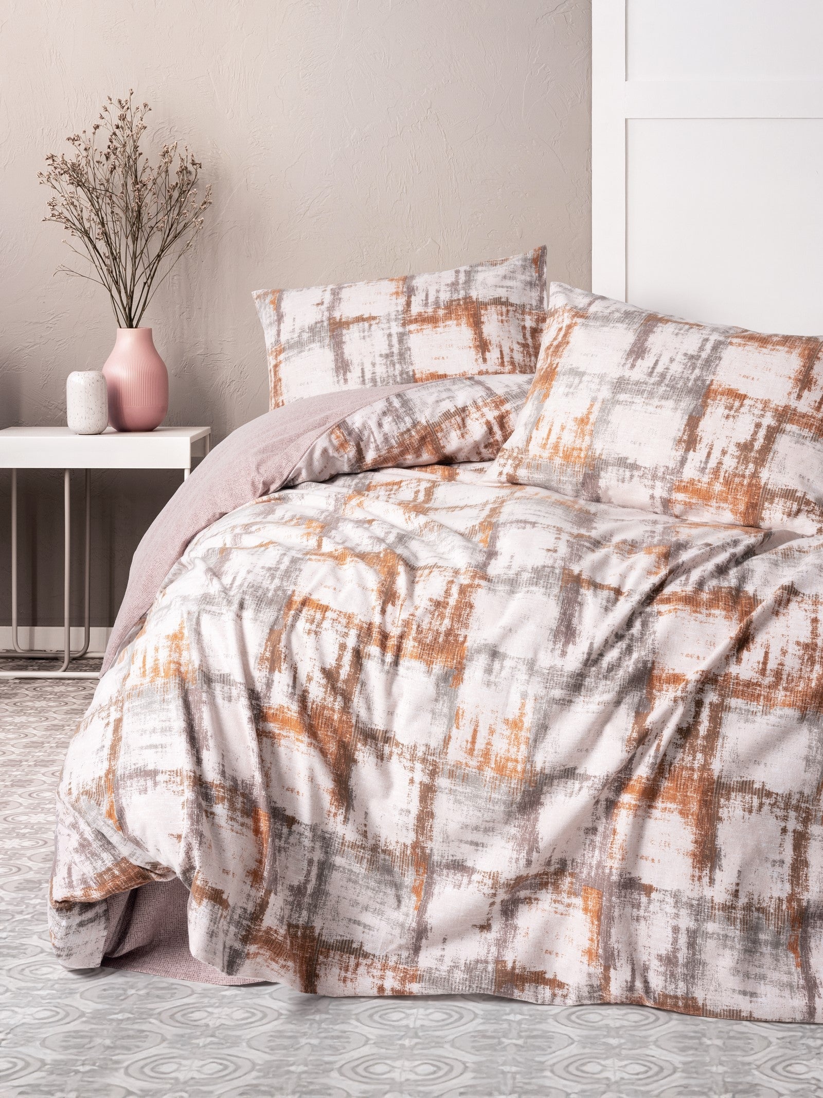 Cotton Box Flanel Çift Kişilik Nevresim Takımı Farida Kahve