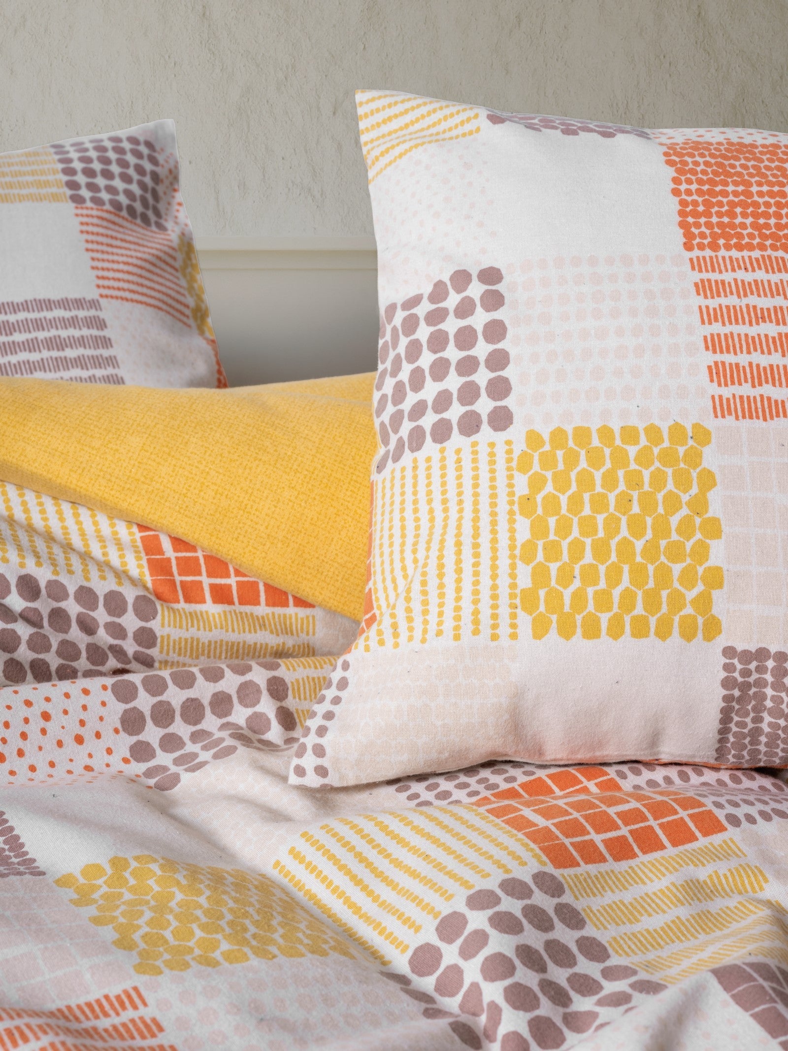 Cotton Box Flanel Çift Kişilik Nevresim Takımı Palm Hardal