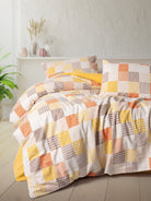 Cotton Box Flanel Tek Kişilik Nevresim Takımı Palm Hardal