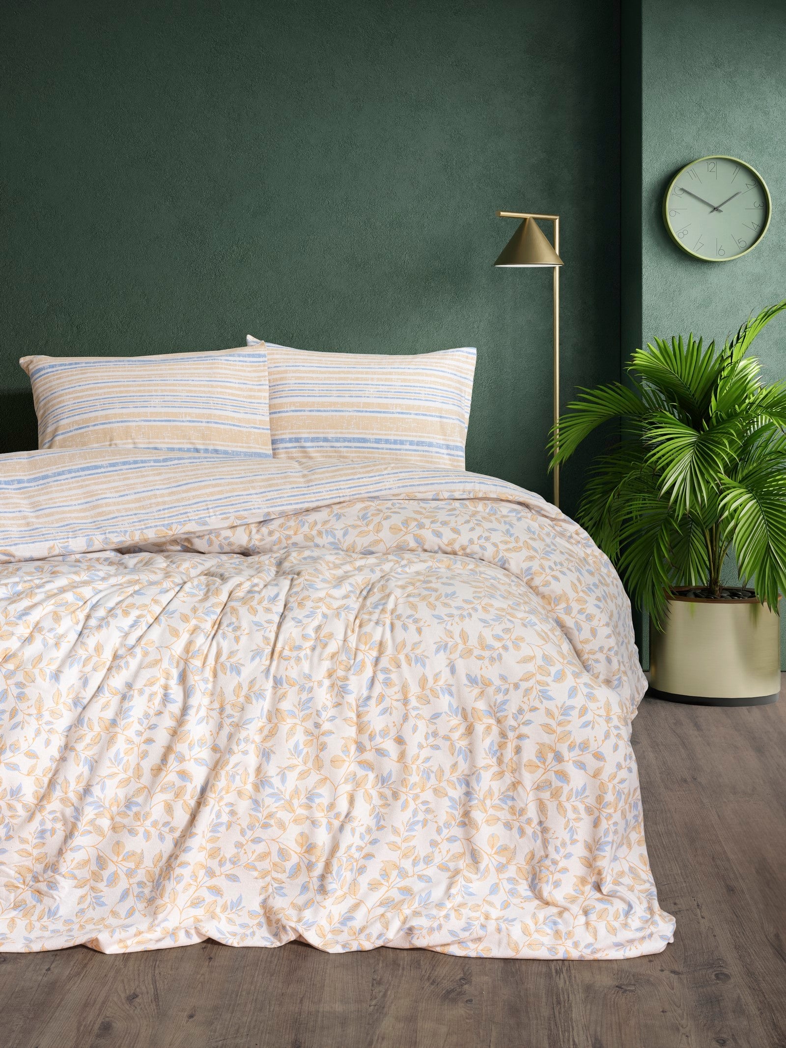 Cotton Box Flanel Tek Kişilik Nevresim Takımı Roof Mavi