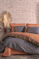 Cotton Box-Folk Art Çift Kişilik Nevresim Takımı Dalila Tarçın-Nevresim Takımı-1-Milagron.com