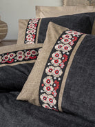 Cotton Box-Folk Art Çift Kişilik Nevresim Takımı Yamka Bej-Nevresim Takımı-2-Milagron.com