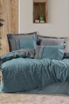 Cotton Box-Folk Art Tek Kişilik Nevresim Takımı Erna Petrol-Nevresim Takımı-1-Milagron.com