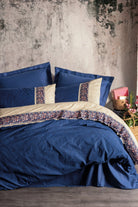 Cotton Box-Folk Art Tek Kişilik Nevresim Takımı Rayen Lacivert-Nevresim Takımı-1-Milagron.com