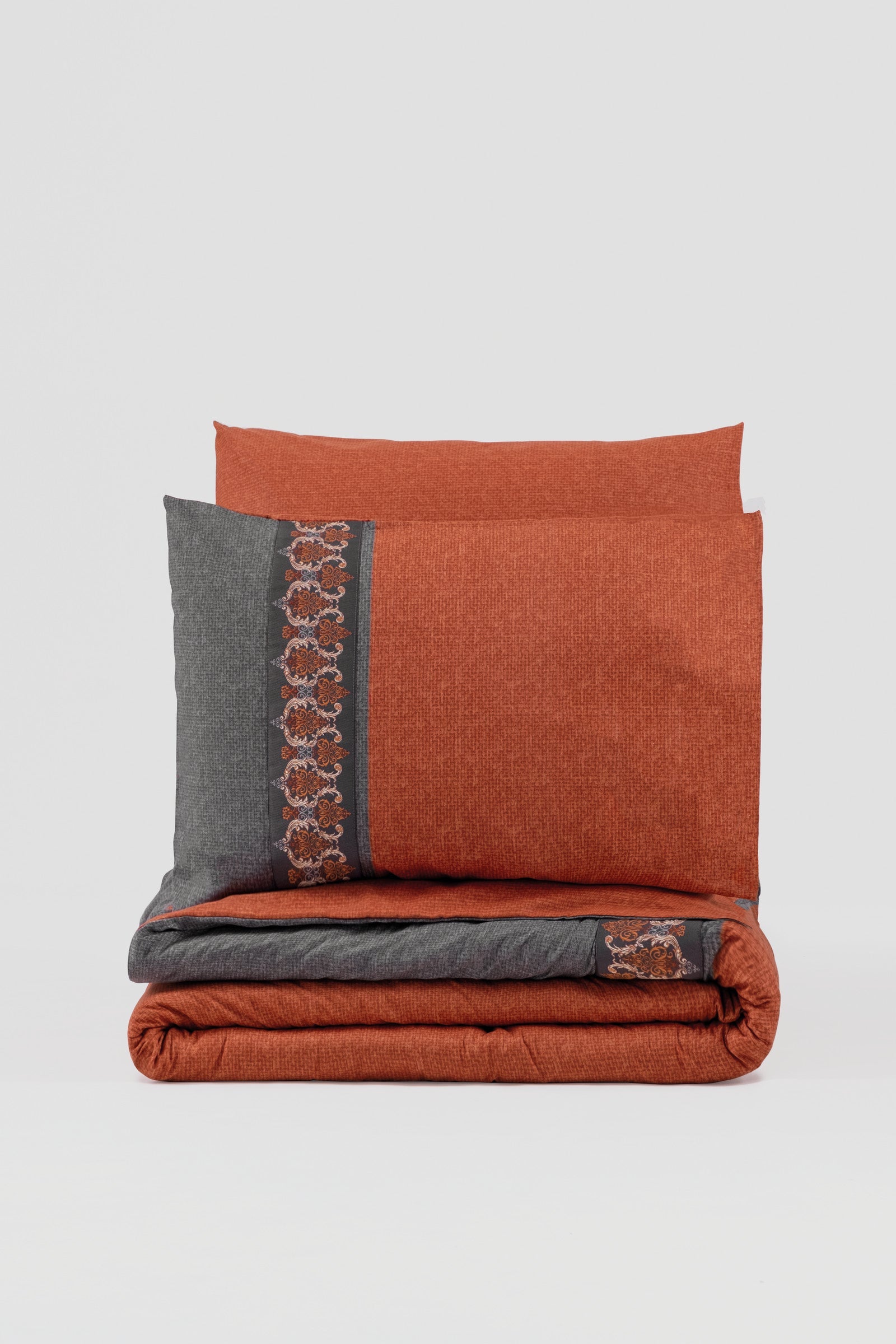 Cotton Box-Folk Art Tek Kişilik Nevresim Takımı Tamaya Kiremit-Nevresim Takımı-3-Milagron.com