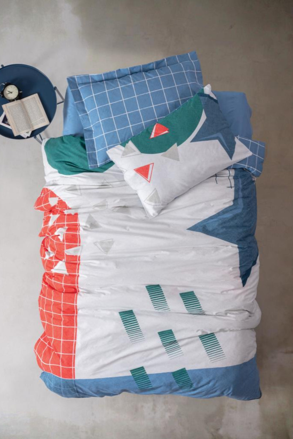 Cotton Box-Cotton Box Genç Odası Tek Kişilik Nevresim Takımı Astral Denim-Tek Kişilik Nevresim Takımı-1-Milagron.com