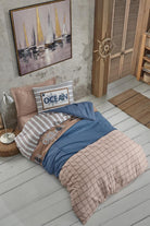 Cotton Box-Cotton Box Genç Odası Tek Kişilik Nevresim Takımı Ocean Lacivert-Tek Kişilik Nevresim Takımı-1-Milagron.com