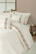 Cotton Box-Inborn Çift Kişilik Nevresim Takımı Floro Bej-Nevresim Takımı-1-Milagron.com