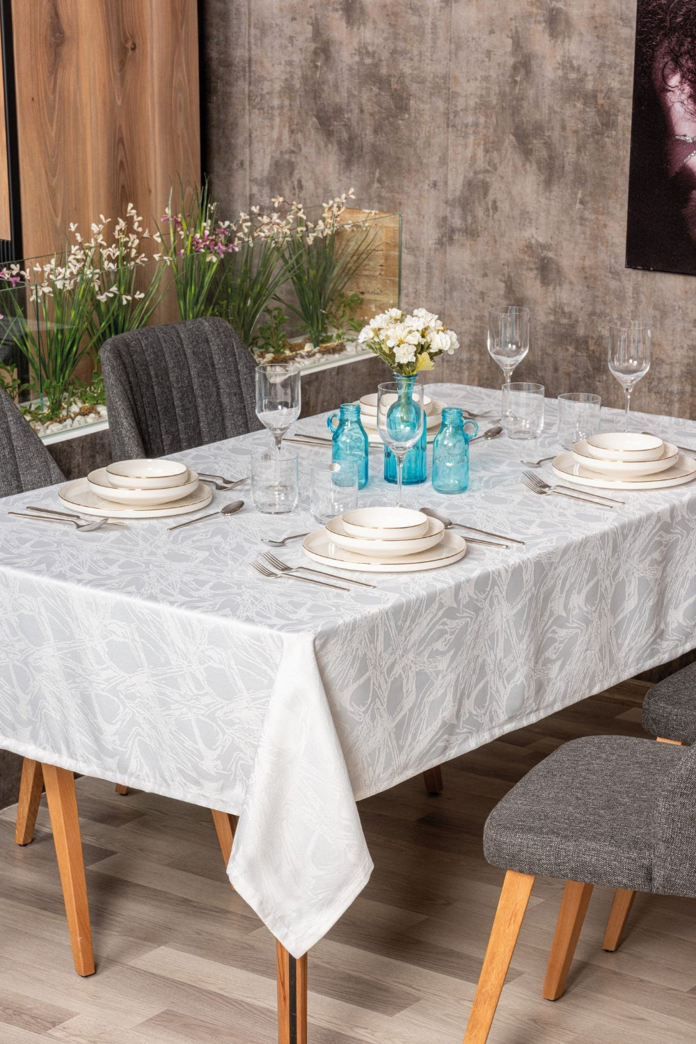 Cotton Box-Cotton Box Jakarlı Dertsiz Masa örtüsü Lavinia Beyaz 155x160-Masa Örtüsü-1-Milagron.com