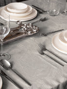 Cotton Box-Cotton Box Jakarlı Dertsiz Masa örtüsü Lavinia Gri 155x160-Masa Örtüsü-3-Milagron.com