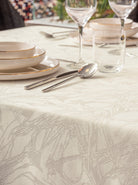 Cotton Box-Cotton Box Jakarlı Dertsiz Masa örtüsü Lavinia Krem 155x160-Masa Örtüsü-2-Milagron.com