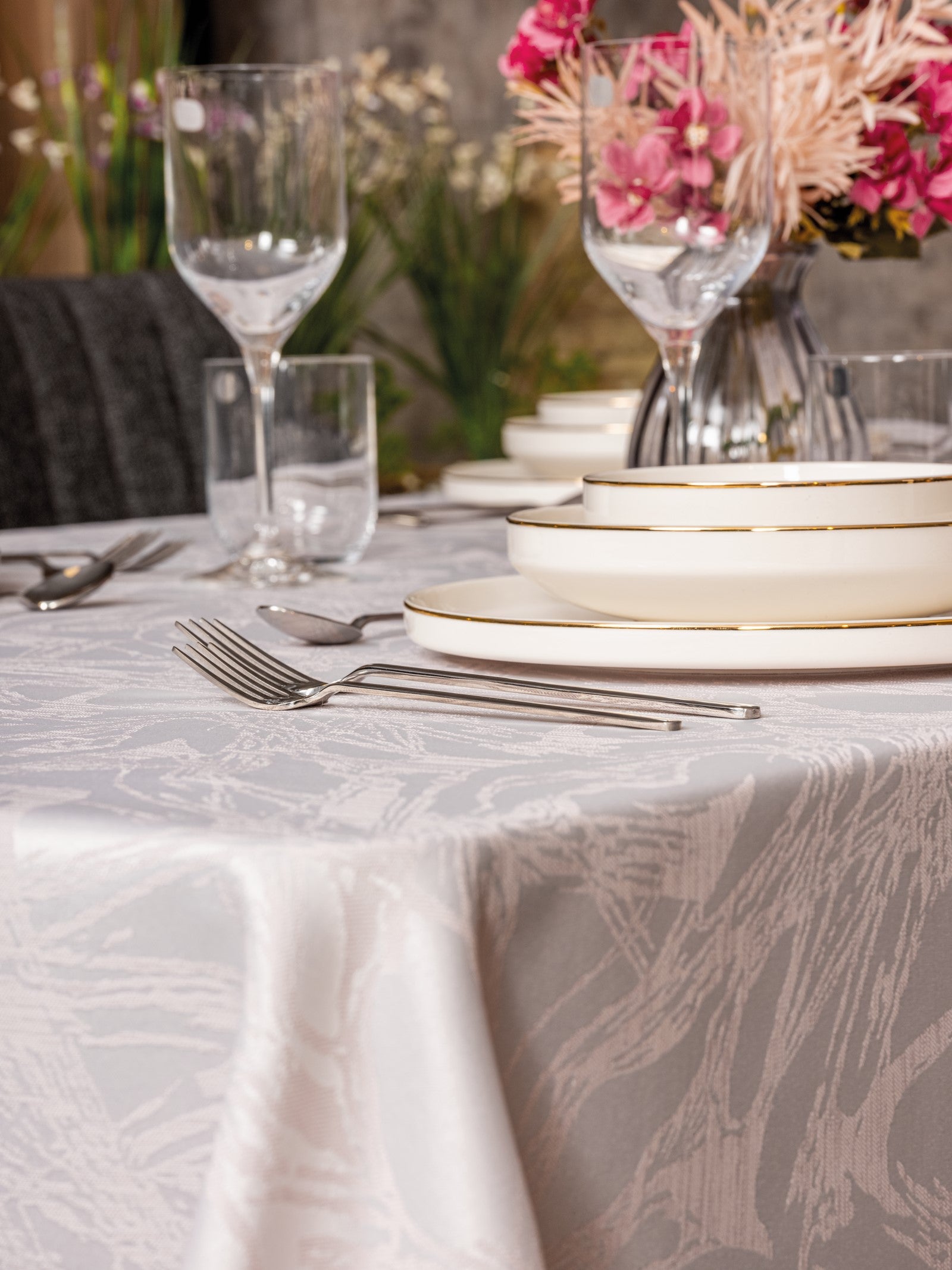 Cotton Box-Cotton Box Jakarlı Dertsiz Masa örtüsü Lavinia Lavanta 155x160-Masa Örtüsü-4-Milagron.com