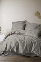 Cotton Box-Jakarlı Saten Çift Kişilik Nevresim Takımı Demure Vizon-Nevresim Takımı-1-Milagron.com