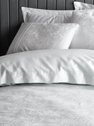 Cotton Box-Jakarlı Saten Çift Kişilik Nevresim Takımı Leaf Buz Mavi-Nevresim Takımı-2-Milagron.com