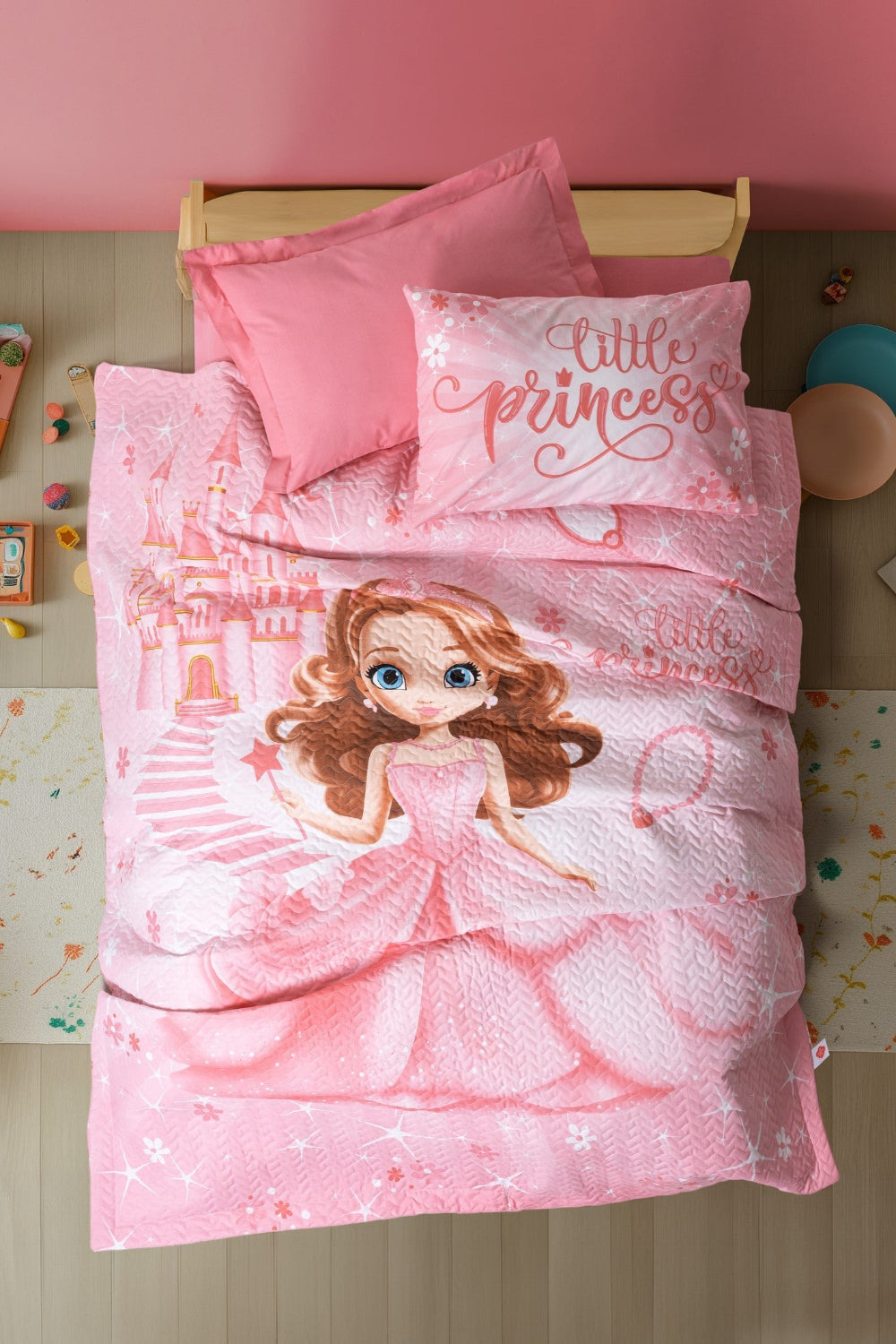 Cotton Box-Junior Tek Kişilik Complete Set Gimbiya Pembe-Nevresim Takımı-1-Milagron.com