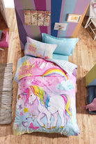 Cotton Box-Cotton Box Junior Tek Kişilik Lastikli çarşaflı Nevresim Takımı Dream Mint-Tek Kişilik Nevresim Takımı-1-Milagron.com