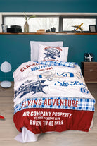 Cotton Box-Cotton Box Junior Tek Kişilik Lastikli çarşaflı Nevresim Takımı Flying Gri-Tek Kişilik Nevresim Takımı-1-Milagron.com