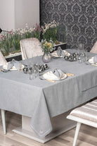 Cotton Box-Keten Masa Örtüsü Takımı Pera Gri 175x240-Masa Örtüleri-1-Milagron.com