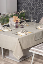 Cotton Box-Keten Masa Örtüsü Takımı Pera Toprak 175x240-Masa Örtüleri-1-Milagron.com