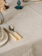 Cotton Box-Keten Masa Örtüsü Takımı Pera Toprak 175x240-Masa Örtüleri-3-Milagron.com