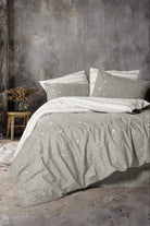 Cotton Box-Klein Nakışlı Ranforce Çift Kişilik Nevresim Takımı Moke Kahve-Nevresim Takımı-1-Milagron.com