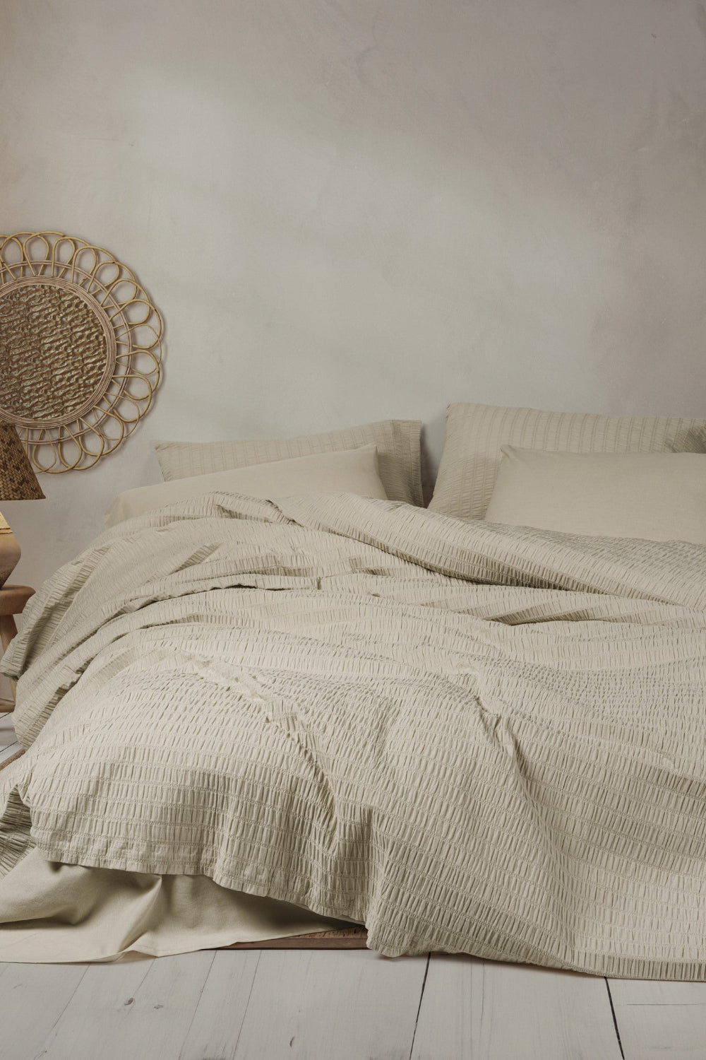 Cotton Box-Liny Çift Kişilik Nevresim Takımı Sungai Bej-Nevresim Takımı-1-Milagron.com