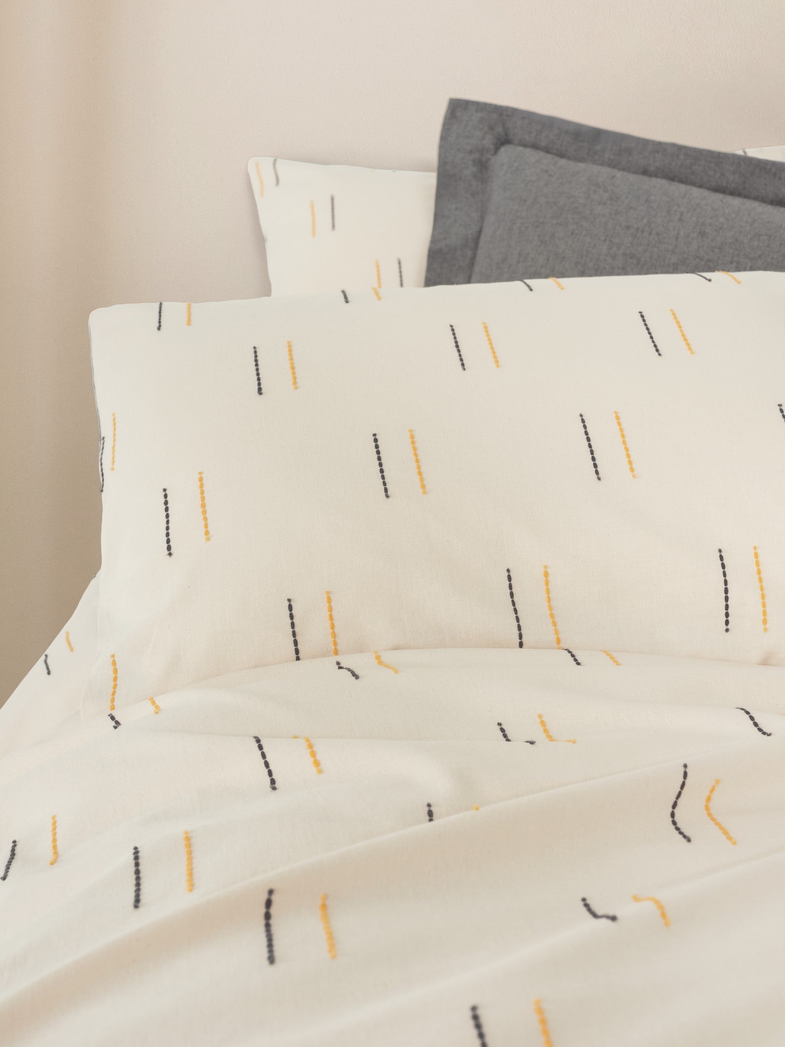 Cotton Box Loopra Çift Kişilik Nevresim Takımı Lura Gri