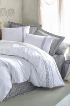 Cotton Box-Majestic Çift Kişilik Nevresim Takımı Paola Gri-Nevresim Takımı-1-Milagron.com