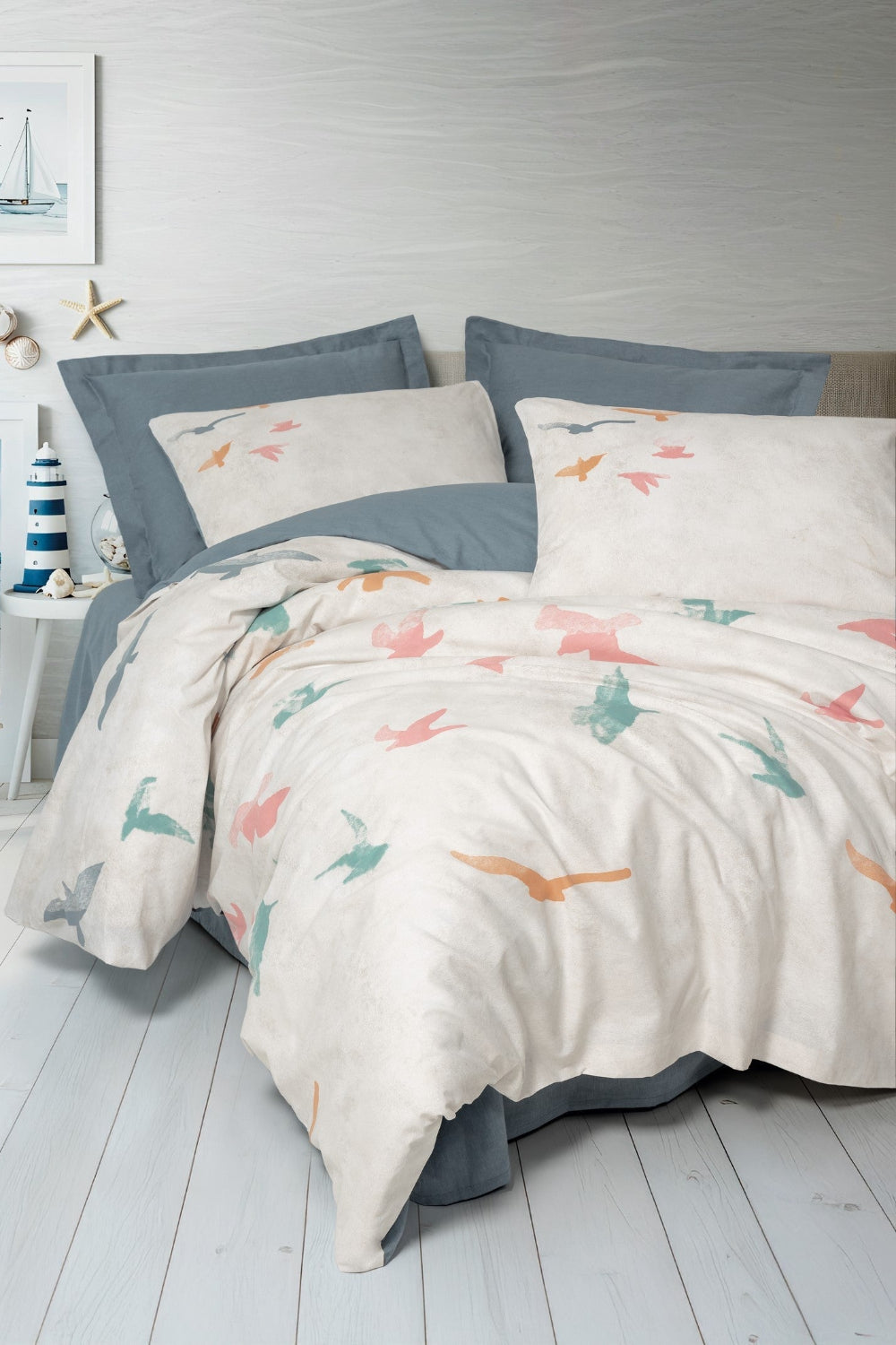 Cotton Box-Maritime Çift Kişilik Nevresim Takımı Kaija Mavi-Nevresim Takımı-1-Milagron.com