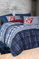 Cotton Box-Masculine Çift Kişilik Nevresim Takımı Roger Lacivert-Nevresim Takımı-1-Milagron.com