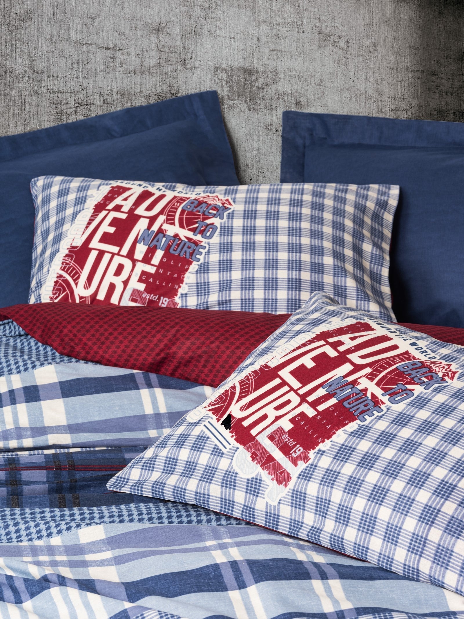 Cotton Box-Masculine Çift Kişilik Nevresim Takımı Roger Lacivert-Nevresim Takımı-2-Milagron.com