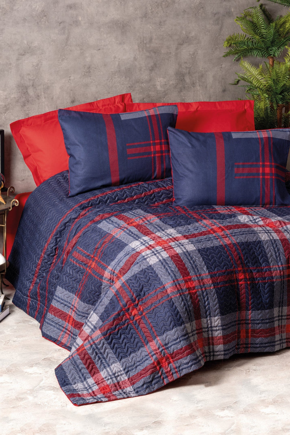 Cotton Box-Masculine Tek Kişilik Complete Set Abel Kırmızı-Nevresim Takımı-1-Milagron.com