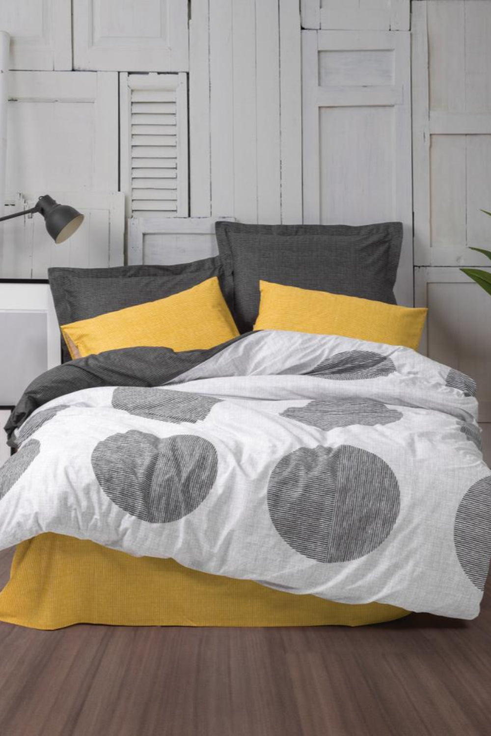 Cotton Box-Cotton Box Modern çift Kişilik Nevresim Takımı Dappled Sarı-Çift Kişilik Nevresim Takımı-1-Milagron.com