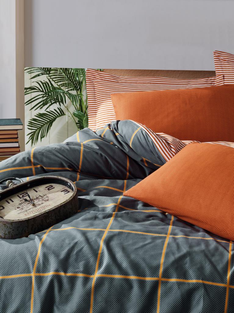 Cotton Box-Modern Çift Kişilik Nevresim Takımı Stark Tarçın-Nevresim Takımı-2-Milagron.com