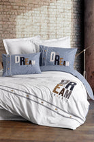 Cotton Box-Mood Nakışlı Ranforce Tek Kişilik Nevresim Takımı Forever Gri-Nevresim Takımı-1-Milagron.com