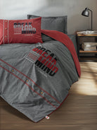 Cotton Box Mood Nakışlı Ranforce Tek Kişilik Nevresim Takımı Fracto Bordo