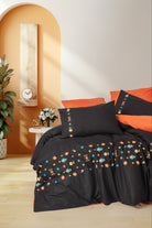 Cotton Box-Nakışlı Ranforce Çift Kişilik Nevresim Takımı Liker Kiremit-Nevresim Takımı-1-Milagron.com